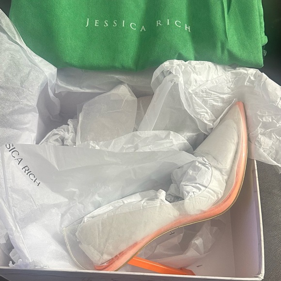 Jessica Rich “So Fancy” Orange & Clear Stiletto - Size 39 (US 9) NWT - Picture 12 of 14